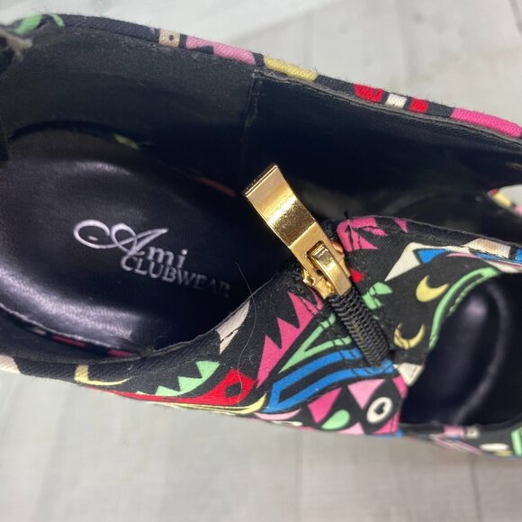 AMI Clubwear RED HEART Colorful Stiletto Platforms Ultra High Heel Shoes Sz 8.5 - Picture 9 of 16